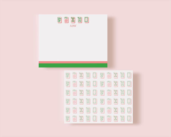Mahjong Customizable Name A2 Stationery Cards
