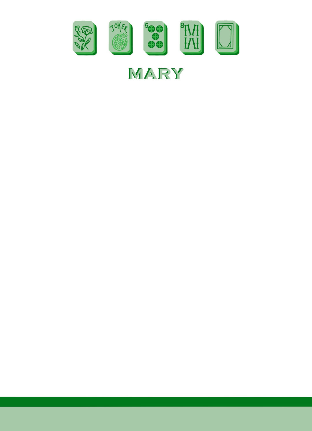 Mahjong Customizable Name 5x7 Notepad