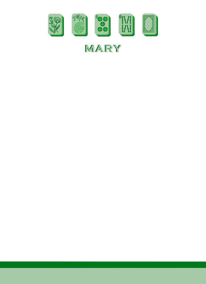 Mahjong Customizable Name 5x7 Notepad