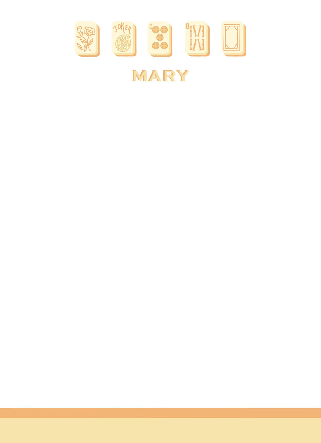 Mahjong Customizable Name 5x7 Notepad - Yellow