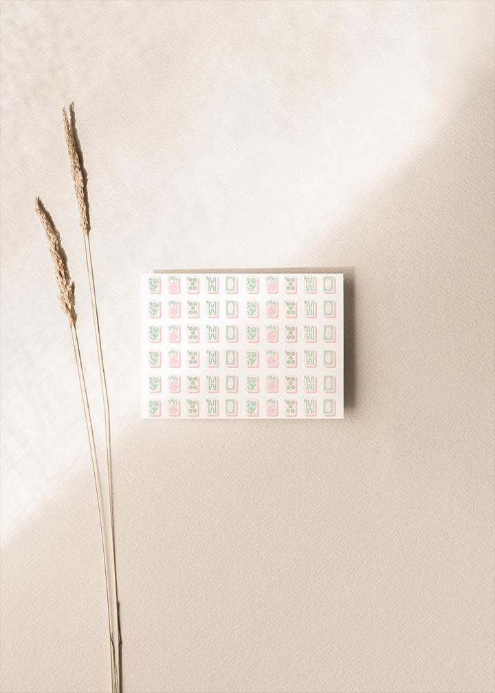 Mahjong Customizable Name A2 Stationery Cards